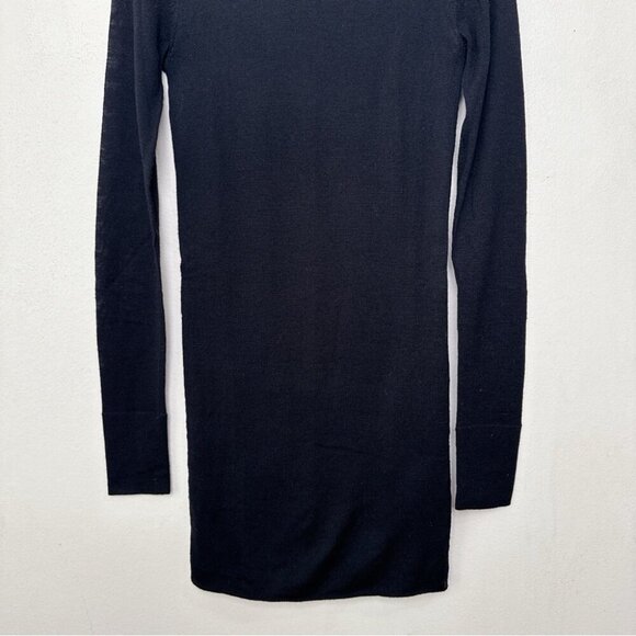 IRO Womens Xsmall Crew Neck Wool Bodycon Mini Dress In Black - Picture 8 of 14